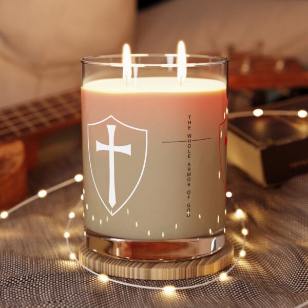 Model of Armor of God Scented Candle - Available in White Tea and Fig or Ocean Mist and Moss - Christian Gift 1